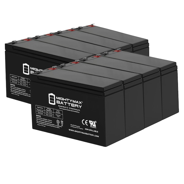 Mighty Max Battery 12V 8Ah Battery Replaces Doorking 1835 Access Control System - 8 Pack ML8-12MP8199140171735